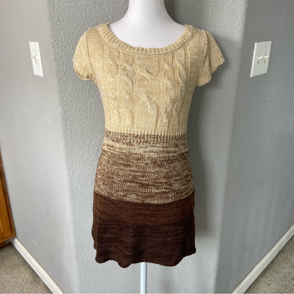 LEI Cream Knit Sweater Dress